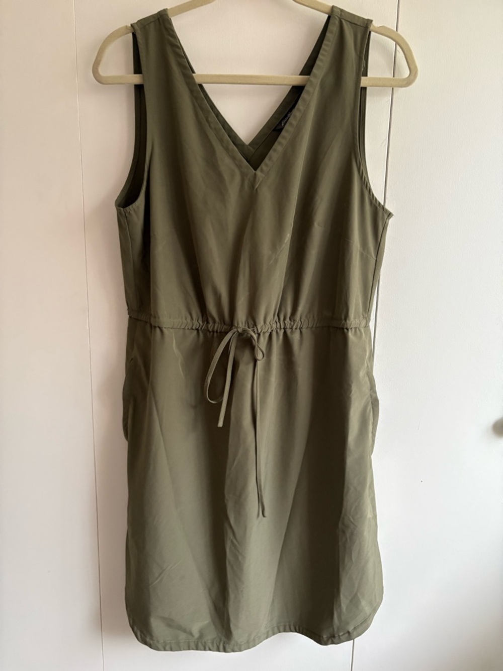 Eddie Bauer Olive Green Sleeveless Midi Dress